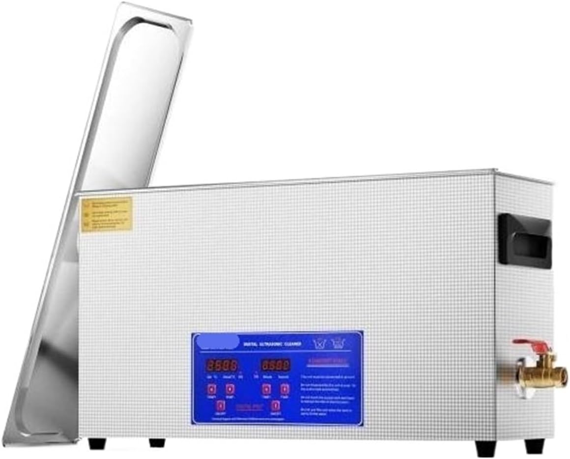 TIEOAXFT, Prodotti di pulizia da laboratorio, 10 Litri, 300 W, Nero, acciaio inox, timer