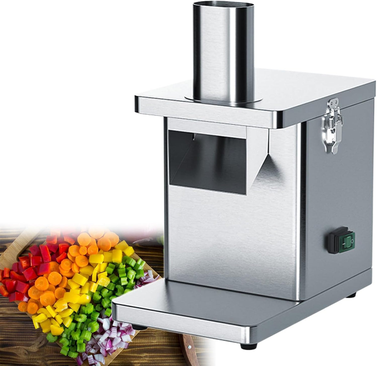 GESAIDES, Robot da cucina, 210 x 330 x 280 mm, 4 mm, 250 W, Grigio, acciaio inox, vano contenitore, 3 in 1