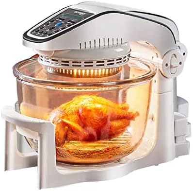 Forno elettrico, HTDRE, 10 litri, 1000 W, 365×365×340 mm, Nero/Argento, timer, Airfryer