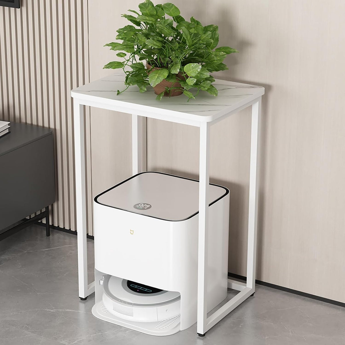 Robot aspirapolvere, 60 cm, 60 x 40 x 80 cm, 53 cm, Bianco, legno massello, vano contenitore