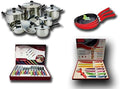Set di pentole, Euroricami Viterbo, 28 cm, 21 cm, 24 cm, Nero, acciaio inox