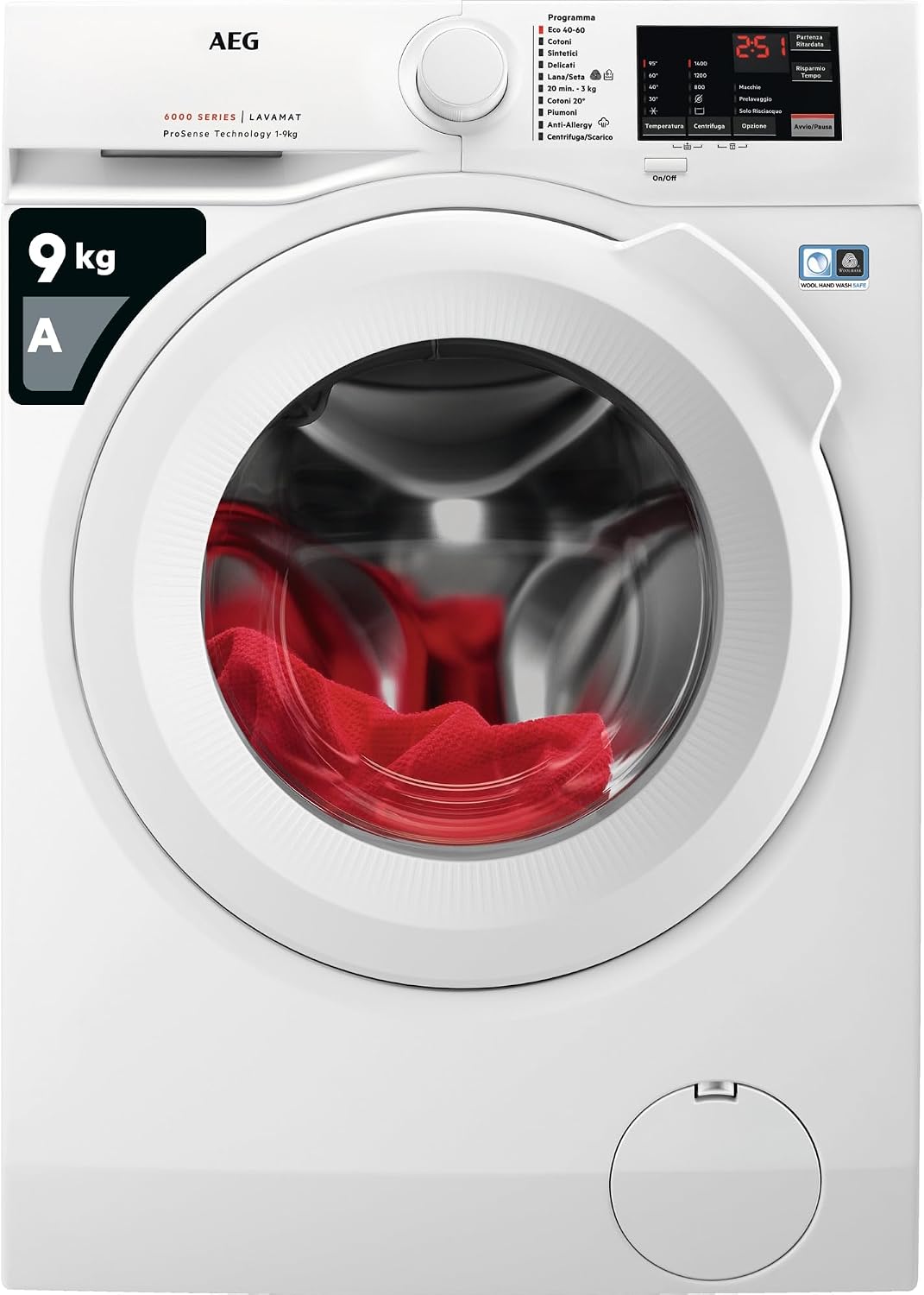 AEG, Lavatrice, L6FBI945, 9 kg, Bianco